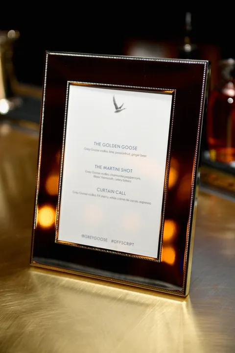 GREY GOOSE OFF SCRIPT MEDIA MIXER 2/5/18 LA USA COCKTAIL MENU -  GETTY IMAGES MATT WINKELMEYER